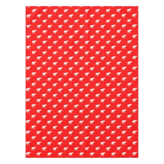 Niedlicher glücklicher roter Elefanttabellenstoff Tischdecke (Vorderseite)