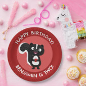 Niedlicher, glücklicher Schlag personalisierter Ca Pappteller (Party)