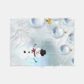 Niedlicher glücklicher Schneemann Fleecedecke (Vorderseite (Horizontal))