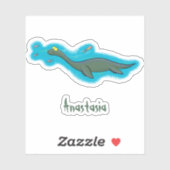 Niedlicher, glücklicher Seemänner Plesiosaurier-Ca Aufkleber (Blatt)