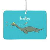 Niedlicher, glücklicher Seemänner Plesiosaurier-Ca Autolufterfrischer (Rückseite)