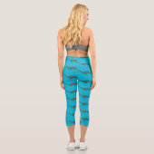 Niedlicher, glücklicher Seemänner Plesiosaurier-Ca Capri Leggings (Rückseite)