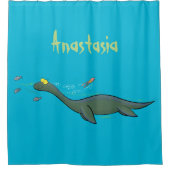 Niedlicher, glücklicher Seemänner Plesiosaurier-Ca Duschvorhang (Vorderseite)