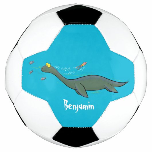 Niedlicher, glücklicher Seemänner Plesiosaurier-Ca Fußball (Vorderseite)