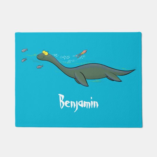 Niedlicher, glücklicher Seemänner Plesiosaurier-Ca Fußmatte (Vorderseite)