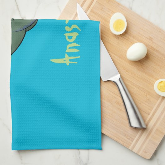 Niedlicher, glücklicher Seemänner Plesiosaurier-Ca Geschirrtuch (Viertel Falte)