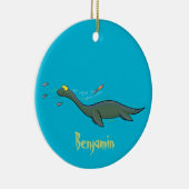 Niedlicher, glücklicher Seemänner Plesiosaurier-Ca Keramik Ornament (Rechts)