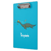 Niedlicher, glücklicher Seemänner Plesiosaurier-Ca Klemmbrett (Links)