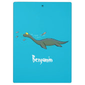 Niedlicher, glücklicher Seemänner Plesiosaurier-Ca Klemmbrett (Rückseite)