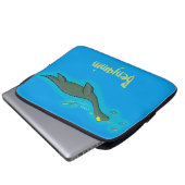 Niedlicher, glücklicher Seemänner Plesiosaurier-Ca Laptopschutzhülle (Vorne Knopf)