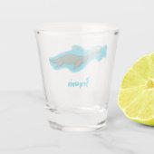 Niedlicher, glücklicher Seemänner Plesiosaurier-Ca Schnapsglas (Rückseite)