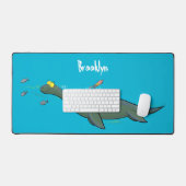 Niedlicher, glücklicher Seemänner Plesiosaurier-Ca Schreibtischunterlage (Tastatur & Maus)