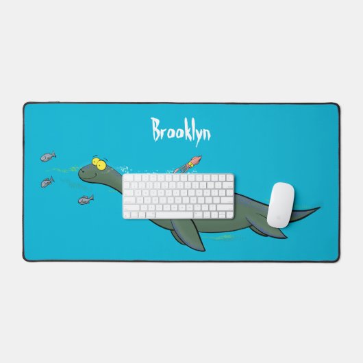 Niedlicher, glücklicher Seemänner Plesiosaurier-Ca Schreibtischunterlage (Tastatur & Maus)