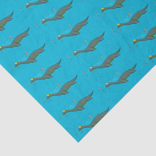 Niedlicher, glücklicher Seemänner Plesiosaurier-Ca Seidenpapier (Ausschnitt)