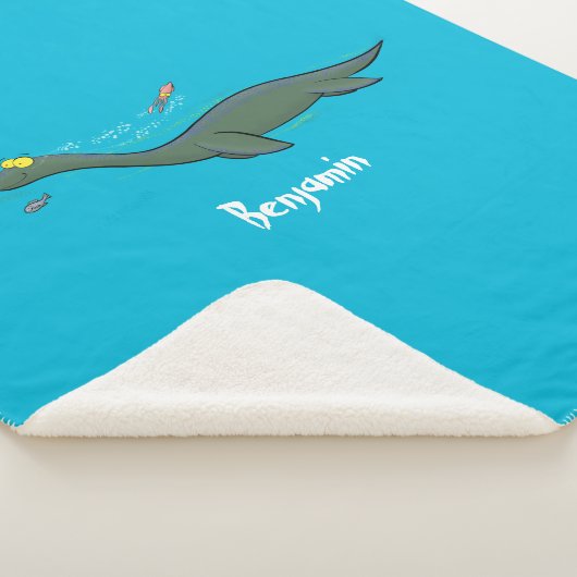 Niedlicher, glücklicher Seemänner Plesiosaurier-Ca Sherpadecke (3/4)