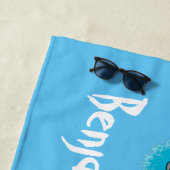 Niedlicher, glücklicher Seemänner Plesiosaurier-Ca Strandtuch (Beispiel)