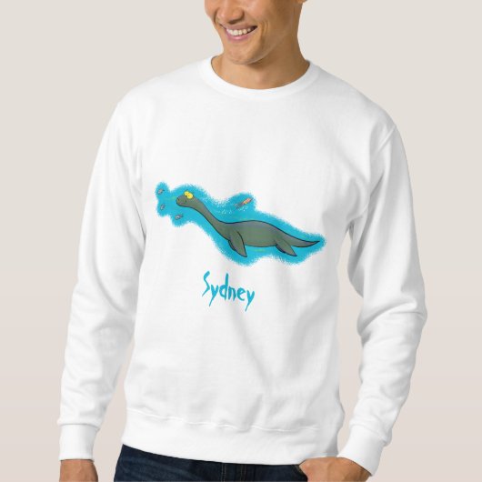 Niedlicher, glücklicher Seemänner Plesiosaurier-Ca Sweatshirt (Vorderseite)