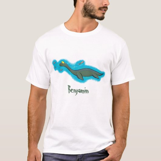 Niedlicher, glücklicher Seemänner Plesiosaurier-Ca T-Shirt (Vorderseite)