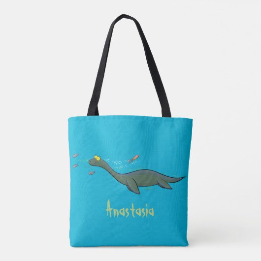 Niedlicher, glücklicher Seemänner Plesiosaurier-Ca Tasche (Rückseite)