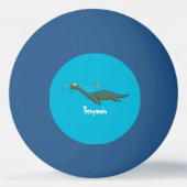 Niedlicher, glücklicher Seemänner Plesiosaurier-Ca Tischtennisball (Rückseite)