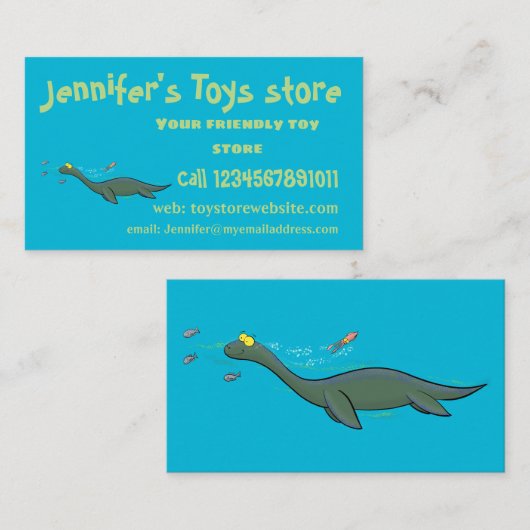Niedlicher, glücklicher Seemänner Plesiosaurier-Ca Visitenkarte (Vorne/Hinten)