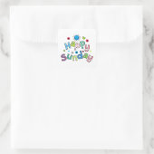 Niedlicher glücklicher Sonntagswoche Grußwort Quadratischer Aufkleber (Tasche)