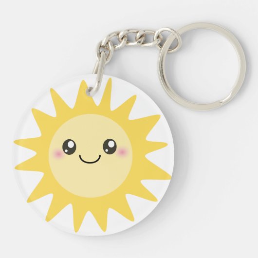 Niedlicher glücklicher Sun Schlüsselanhänger (Rückseite)