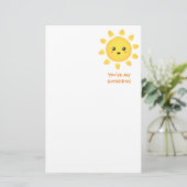 Niedlicher glücklicher Sun-Sonnenschein für Kinder Briefpapier (Stehend Vorderseite)