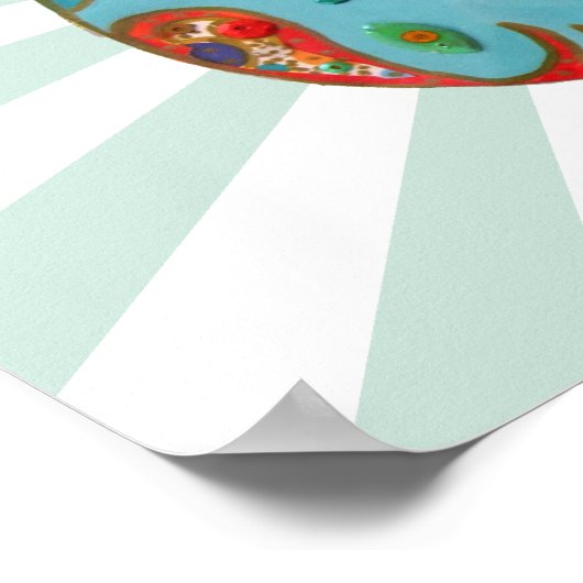 Niedlicher glücklicher Vogel Poster (Ecke)