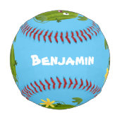 Niedlicher, glücklicher Wassermelone-Cartoon Baseball (Rückseite)