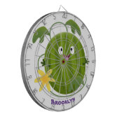 Niedlicher, glücklicher Wassermelone-Cartoon Dartscheibe (Vorderseite Links)