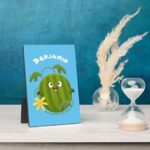 Niedlicher, glücklicher Wassermelone-Cartoon Fotoplatte