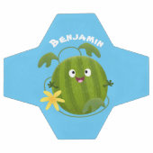 Niedlicher, glücklicher Wassermelone-Cartoon Fußball (Flach)