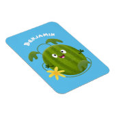 Niedlicher, glücklicher Wassermelone-Cartoon Magnet (Rechte Seite)