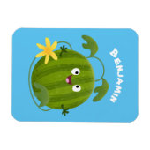 Niedlicher, glücklicher Wassermelone-Cartoon Magnet (Horizontal)