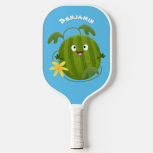 Niedlicher, glücklicher Wassermelone-Cartoon Pickleball Schläger