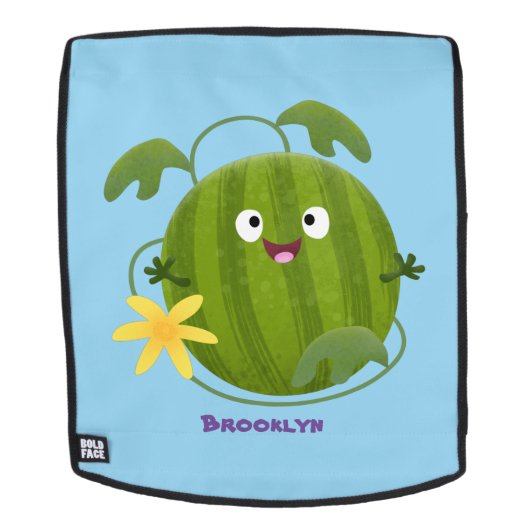 Niedlicher, glücklicher Wassermelone-Cartoon Rucksack (Abnehmbare Front)
