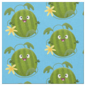 Niedlicher, glücklicher Wassermelone-Cartoon Stoff (Nahaufnahme)
