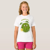 Niedlicher, glücklicher Wassermelone-Cartoon T-Shirt (Vorne ganz)