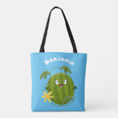 Niedlicher, glücklicher Wassermelone-Cartoon Tasche (Rückseite)