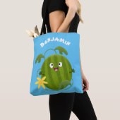 Niedlicher, glücklicher Wassermelone-Cartoon Tasche (Von Nahem)