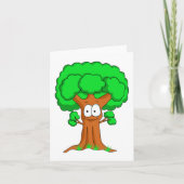 Niedlicher glücklicher Whimsical Green Tree Karte (Vorderseite)