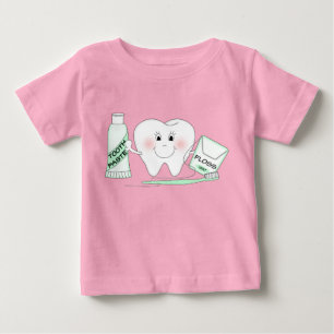Niedlicher glücklicher Zahn-Kleinkind-T - Shirt