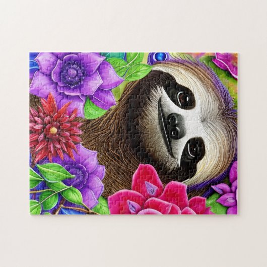 Niedlicher Glücksbringer mit Blume Puzzle (Horizontal)