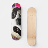 Niedlicher Glücksbringer mit Blume Skateboard (Vorderseite)