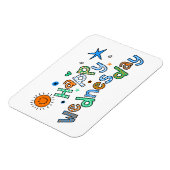 Niedlicher Glückwunsch Mittwoch Woche Grußwortausd Magnet (Linke Seite)