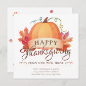 Niedlicher Glückwunsch Neues Address Pumpkin Movin Ankündigung (Vorne/Hinten)