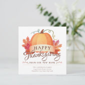 Niedlicher Glückwunsch Neues Address Pumpkin Movin Ankündigung (Stehend Vorderseite)