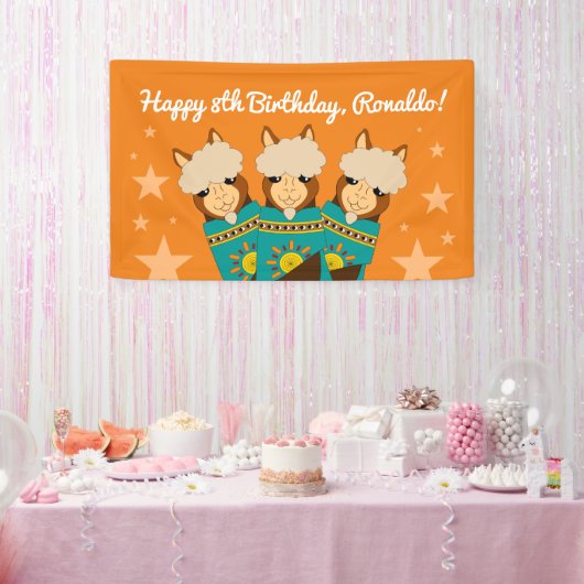 Niedlicher Glückwunsch zum Geburtstag Boy Alpacas Banner (Party)