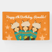 Niedlicher Glückwunsch zum Geburtstag Boy Alpacas Banner (Horizontal)